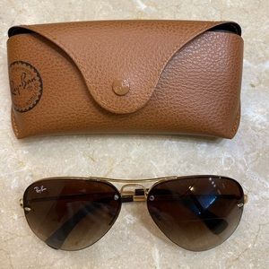 Rayban semi-rimless brown gradient aviators RB3449